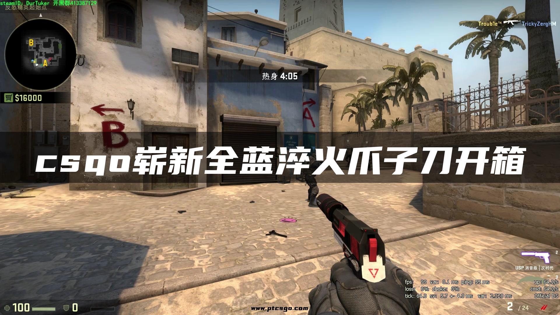 csgo崭新全蓝淬火爪子刀开箱